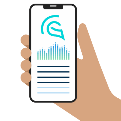 user watches measured data on his smartphone